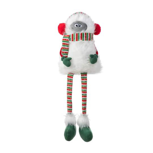 Glitzhome® 21"H Christmas Fabric Yeti Shelf Sitter